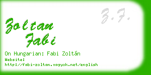 zoltan fabi business card